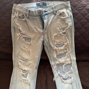 Distressed Light Blue Jeans